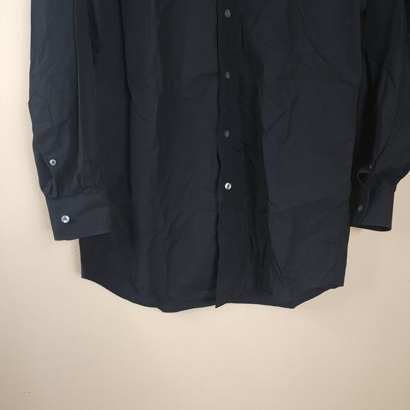 Paul Fredrick Long Sleeve Button Down Shirt in Black 100% Cotton Size 15 32 - Picture 3 of 8